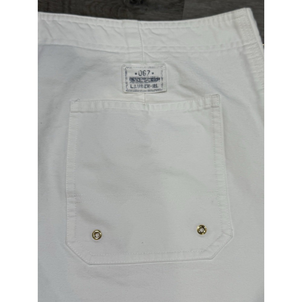 Lauren Ralph Lauren Gold Buckle Shorts Women's Size 14 White Gold Cotton Preppy - Picture 9 of 13